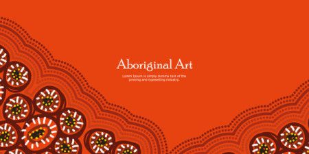 Vector red banner illustrating the rich artistry of Aboriginal dot patterns