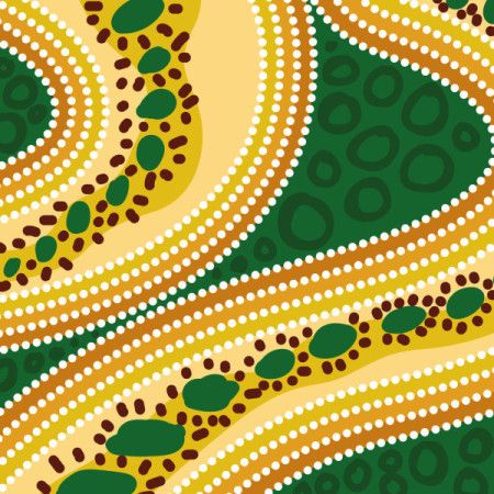 A vector painting infused with inspiration from Aboriginal dot art.