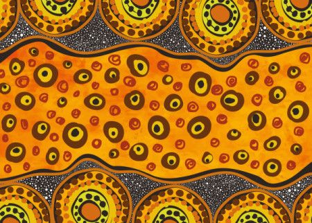 An illustration of Aboriginal artwork inspired by dot art techniques