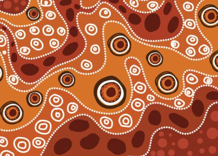 An Aboriginal artwork illustration reflecting the vibrant essence of dot art