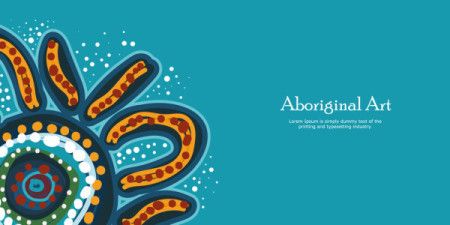 A visually striking poster rendered in vector style, displaying Aboriginal dot artwork