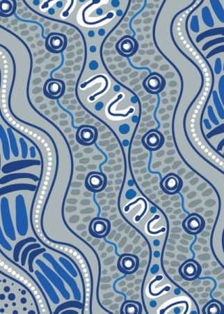 An artwork illustrating Aboriginal traditions, with a focus on dot art techniques.