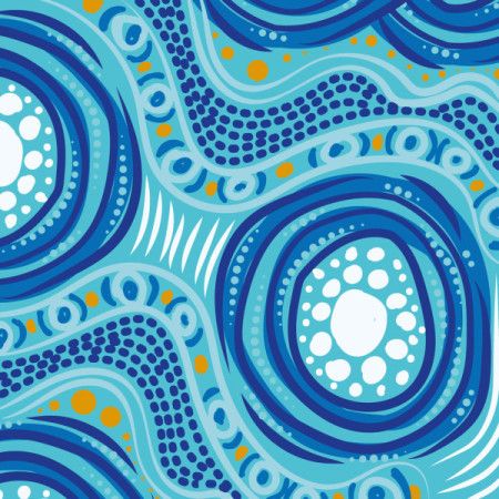 Artwork blending traditional Aboriginal dot painting with modern vector design