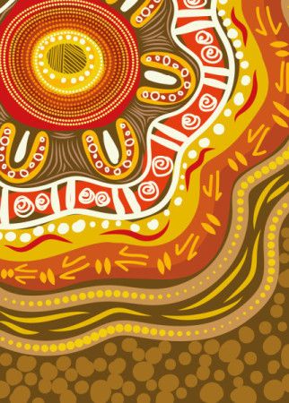 An artistic vector illustration reflecting the cultural richness of Aboriginal dot art