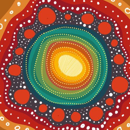 A digital vector piece that captures the essence of Aboriginal dot art