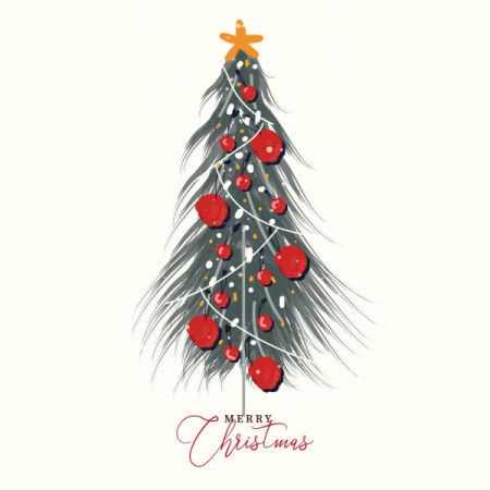 Illustrated Christmas Tree in Vector Form