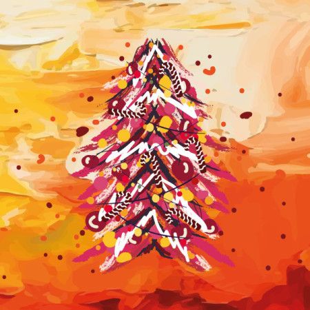 Vector Artwork of a Christmas Tree