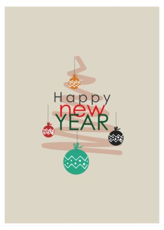 Abstract Happy New Year greeting card