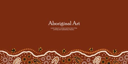 A banner crafted in vector format, inspired by the techniques of Aboriginal dot art