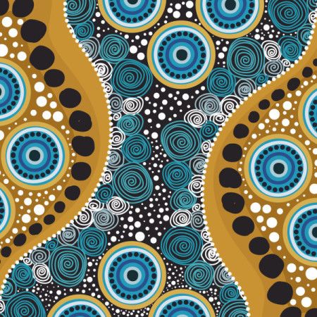 A background design in vector format, inspired by Aboriginal dot-style artwork