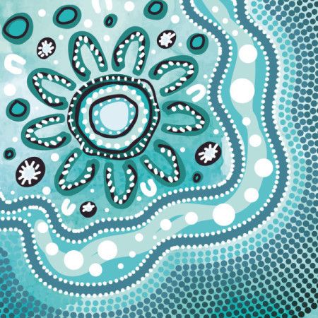 A vector-based design incorporating the intricate dot patterns of Aboriginal art