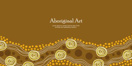 Vector-based banner design, drawing from the traditional styles of Aboriginal dot painting