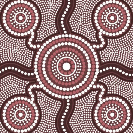 Vector illustration with a design reminiscent of Aboriginal dot art