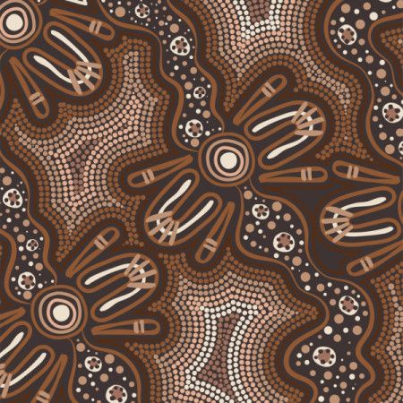 Creative illustrations inspired by Aboriginal dot painting art forms.