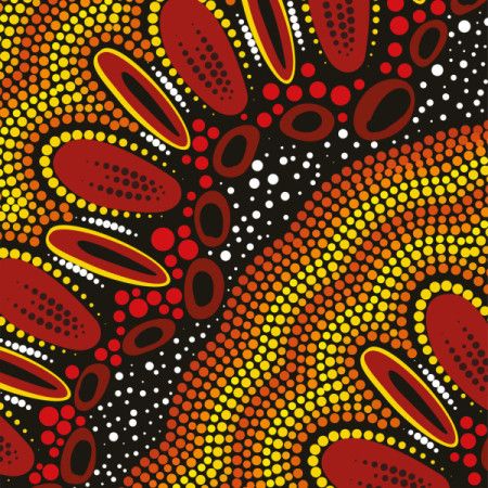 Art influenced by the colorful and detailed patterns of Aboriginal dot painting.