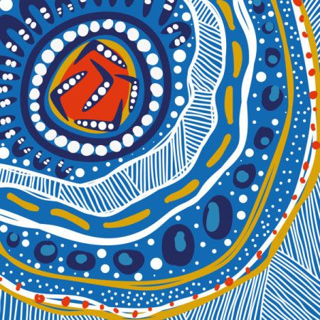 Visual art drawing from the traditions of Aboriginal dot painting.