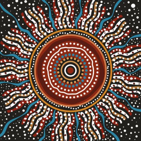 Visual art drawing from the traditions of Aboriginal dot painting.