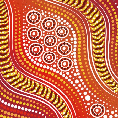 Artwork inspired by the vibrant and intricate patterns of Aboriginal dot painting.