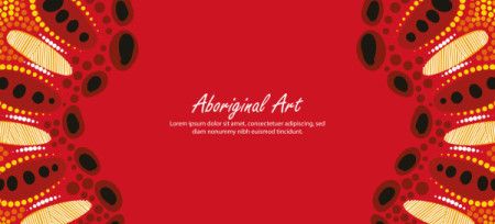 Banner design with traditional Aboriginal dot motifs