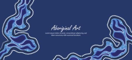 Blue banner with aboriginal-inspired dot design