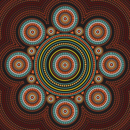 A decorative background designed in the Aboriginal dot art tradition