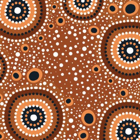 A dotted background influenced by Aboriginal artistic traditions
