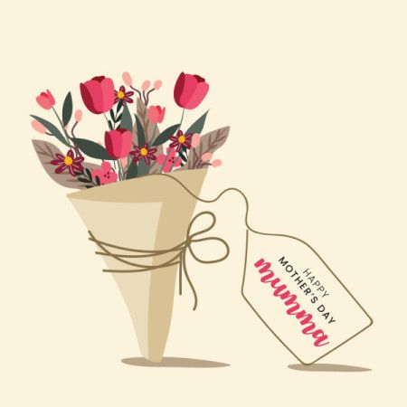 Bouquet Of Flowers With A Mother's Day Greeting