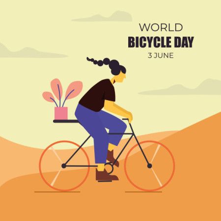 Creative Vector Image for World Bicycle Day Tribute