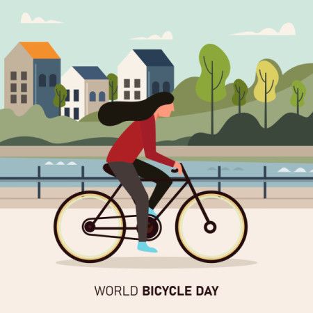 Illustrative Vector for World Bicycle Day