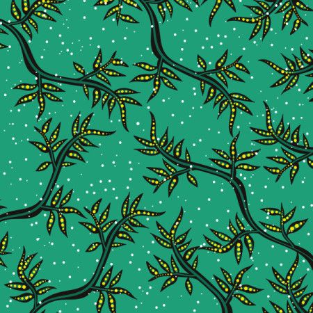 Green background with dotted leaves pattern
