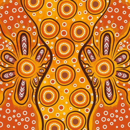 A digital creation inspired by traditional Aboriginal dot painting techniques