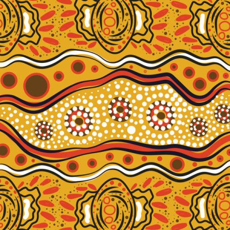 An artwork crafted digitally, reflecting the essence of Aboriginal dot art.