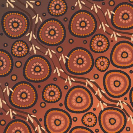 A modern digital piece drawing from the Aboriginal dot painting tradition