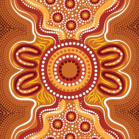 A digital design influenced by Indigenous Australian dot art