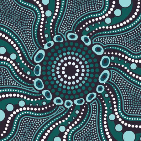 A digital artwork drawing from the traditional dot painting methods of Aboriginal culture