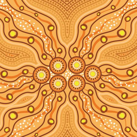 Vector background reflecting the essence of Aboriginal dot painting