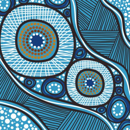 A modern digital piece rooted in the techniques of Aboriginal dot painting