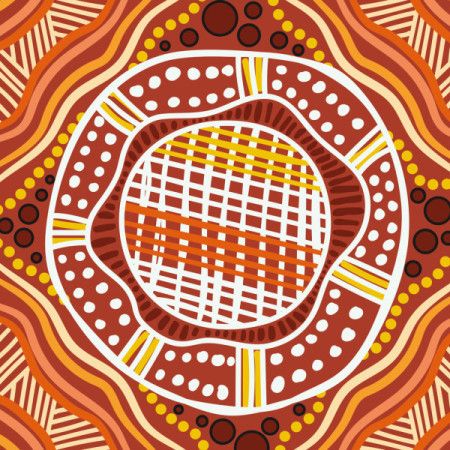 A modern design rooted in the visual style of Aboriginal Australian dot art