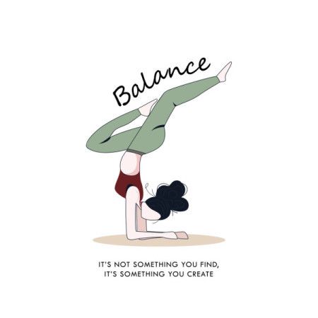 Balance yoga pose illustration for yoga day