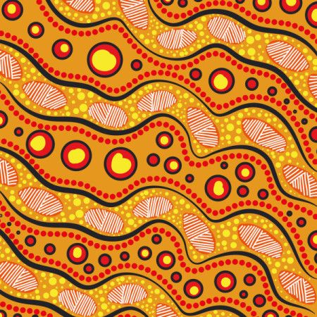 Aboriginal Background Representing the Sun, Land, and Sacred Patterns