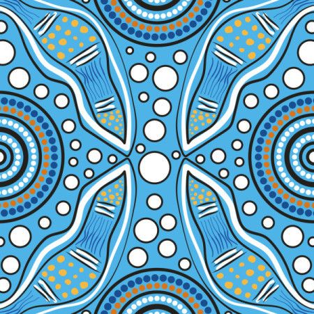 Vector Blue Traditional Aboriginal Art Illustration