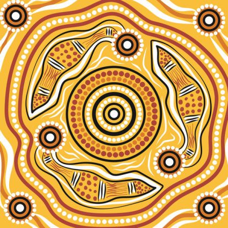 Traditional Aboriginal Vector Art Illustration