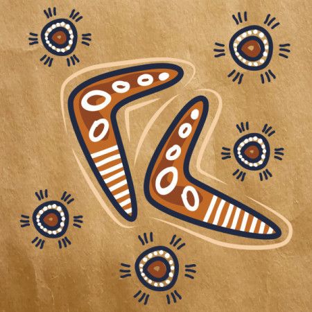 Boomerangs with Traditional Aboriginal Dot Elements