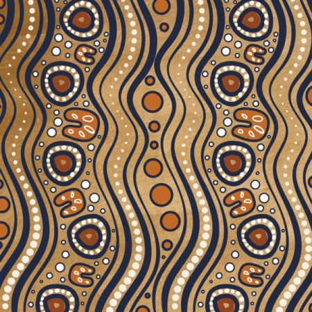 Flowing Lands and Cultural Symbols - Aboriginal Art Illustration