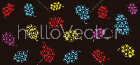 Seamless colorful grapes pattern background vector.
