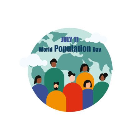 Illustration of unity and awareness on global population issues.