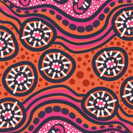 Pathways and Starbursts of Connection Aboriginal Art Illustration
