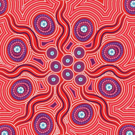 Vibrant Aboriginal-Inspired Dot Art Pattern