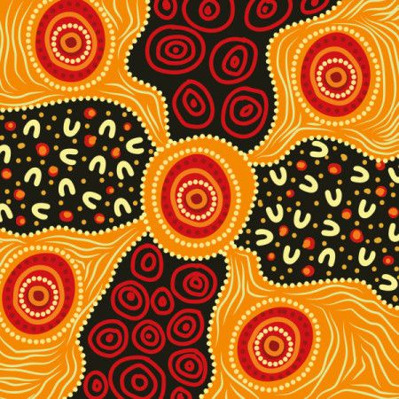 Bold Aboriginal-Inspired Cultural Storytelling Design Illustration