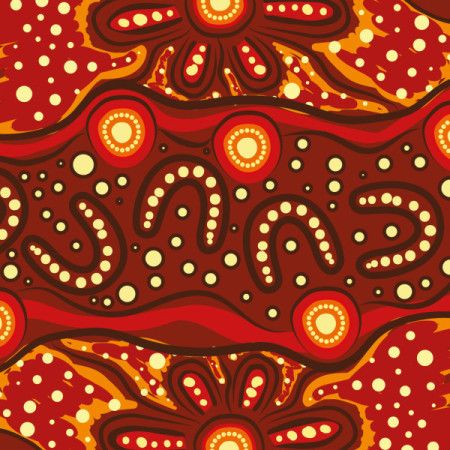 Warm Earth-Toned Aboriginal Symbolic Vector Artwork